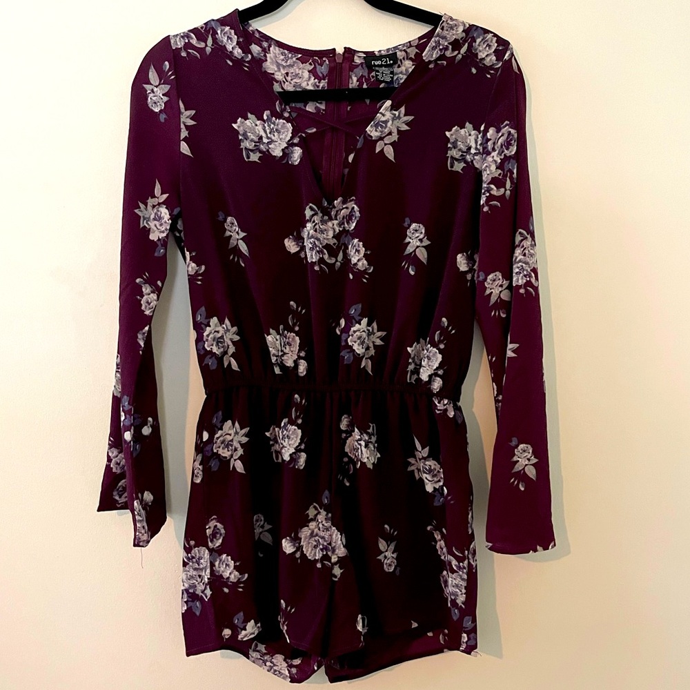 Rue21 purple floral romper